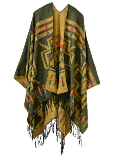 Cross Plum Lengthened Thickened Split Shawl