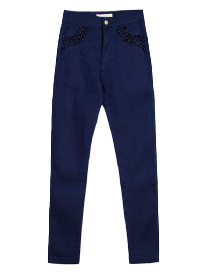 Bead Candy Elastic Slim Pants