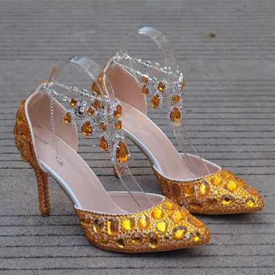 Rhinestone Sequins Pointed Wedding Shoes