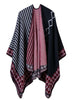 Ladies Fall And Winter Striped Small Diamond Shawl