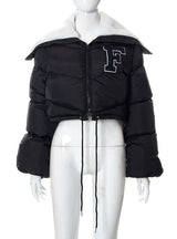 Embroidered Stand Collar Cotton-padded Coat