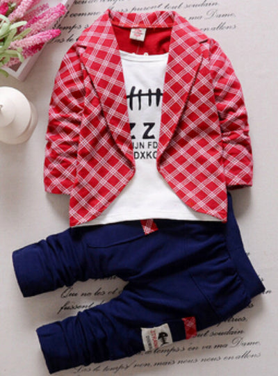 Baby Kids Button Letter Bow Clothing Sets