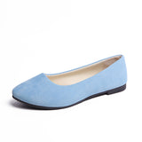 Candy-colored Suede Tips Flat Shoes
