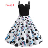 Sexy Straps Print Big Swing Dress