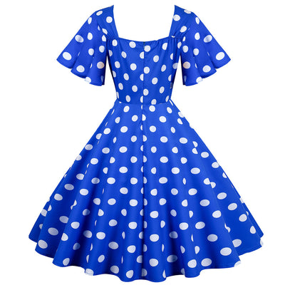 Slim Retro Polka Dot Printing Dress