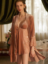 Lace Sling Nightgown Two Piece Set