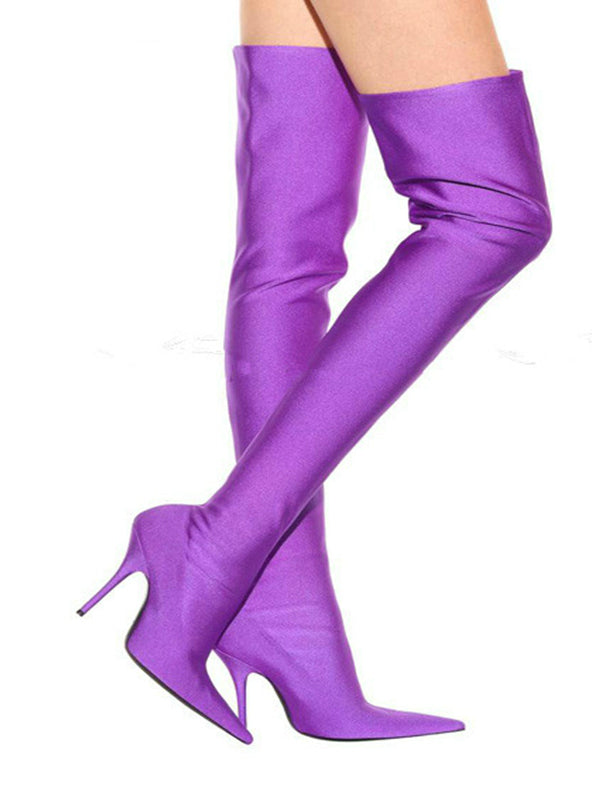 Elastic Over-The-Knee High Boots Heels