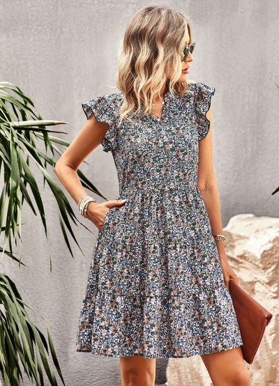 Women Holiday Fashion Print Dress