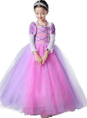 Girls Princess Rapunzel Dresses Full Ball Gown 