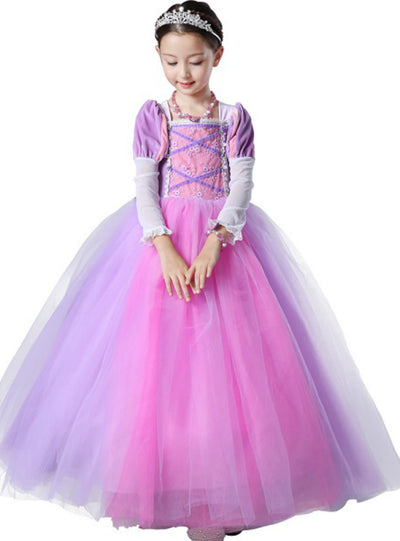 Girls Princess Rapunzel Dresses Full Ball Gown 