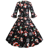 Retro Printed Round Neck Short Sleeve Dress
