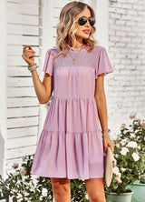 Short Sleeve Slim Waist Dress