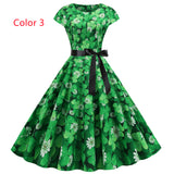 Round Neck Four-leaf Clover Dress