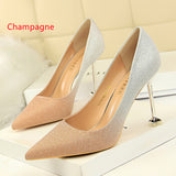 Shallow-pointed Shiny Gradient Shoes