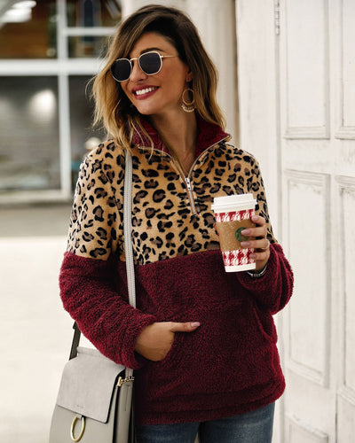 Women Long Sleeve Sweater Leopard Top
