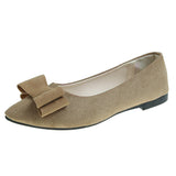 Women's Suede Bow Flat Shoes
