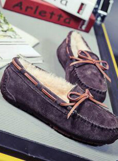 Flats Heel Shoes Warm Fur Winter Round Toe 