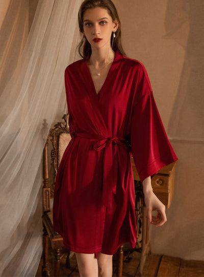 Lace Mesh Simulation Ice Silk Sling Nightdress Two Piece Set