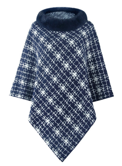 Collar Cape Knitted Pullover Sweater Shawl