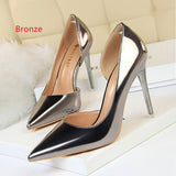 Metal Shallow Mouth Pointed Shoes