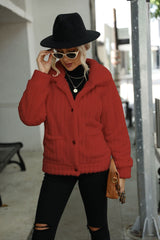 Double-faced Velvet Lapel Striped Plush Coat