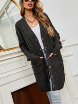Long Sleeve Button Twist Cardigan Sweater