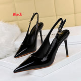 Shallow Pointed Hollow Back Strap Shoes