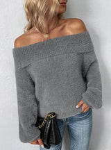 Sexy Pullover Lantern Sleeve Sweater