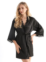 Imitation Silk Satin Robe Bathrobe Pajamas