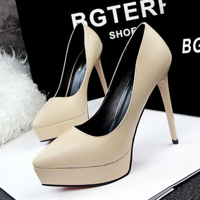 Shallow-pointed Waterproof Platform Shoes