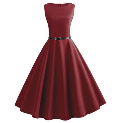 Retro Sleeveless Big Swing Dress
