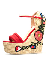 Embroidered Platform Shoes Espadrille Shoes Flower