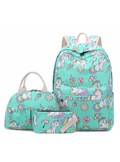 Unicorn Printed Nylon Schoolbag Backpack
