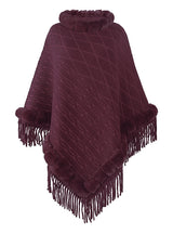 Collar Solid ColorKnitted Cape Shawl