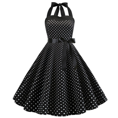 Dot Tube Top Dress Retro Big Swing Skirt