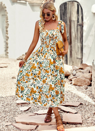 Summer Print Maix Sling Dress