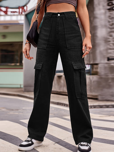 Pocket Overalls Loose Casual Denim Trousers