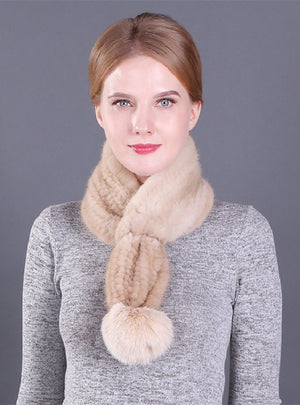 Women's Winter Mink Fur Scarf