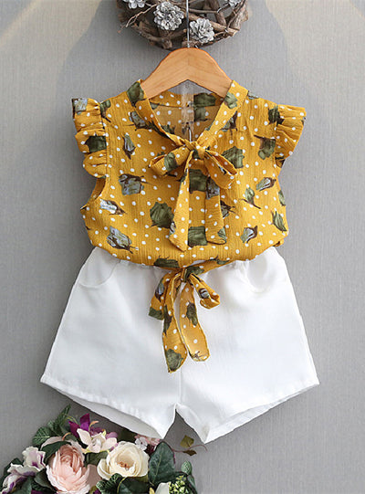 Chiffon Sleeveless Top Shorts Suit