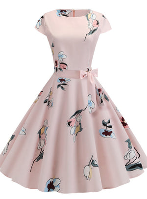 Fashion Printed Big Swing Dress