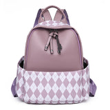 Large-capacity Contrast Rhombus Outdoor Travel Backpack