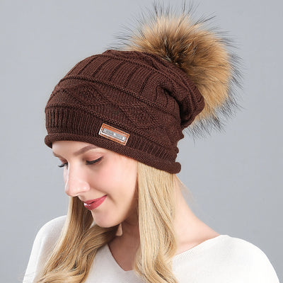 Knitted Hats Ladies Wool Hats Thickened