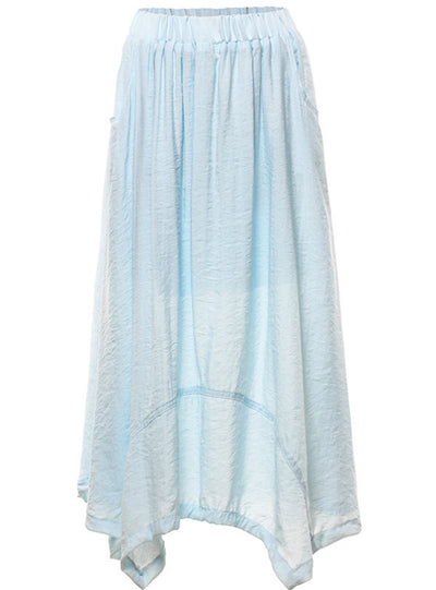 Slim Fit Elastic Waist Tea-Length Skirt Irregular Skirt