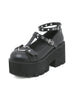 Love Buckle Cross Wings Retro Platform Shoes