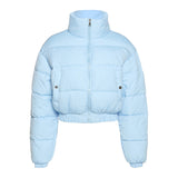 Women Short Puffer Jacket Cotton-Padded Thick