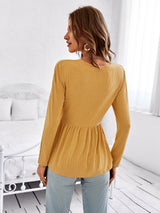 V-neck Simple Loose T-shirt Top