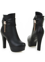 Women Boots Platforms Square Heel Ankle Boots