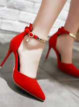 Women Sexy Party Shoes Point Toe Pumps Autumn Red