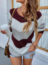 Turtleneck Color Matching Sweater