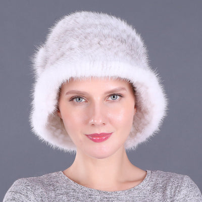 Mink Fur Hats Ear Protectors Mother's Basin Hats